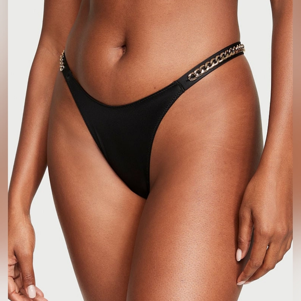 Victoria's Secret VERY SEXY Smooth Lace Shine Strap Chain Thong Panty